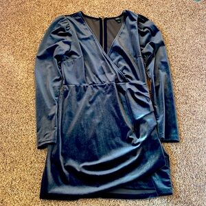 Wild fable mini party dress stretch velvet wrap dress